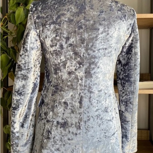 Topshop Crushed Blue Velvet Blazer 🩵 - Picture 2 of 11